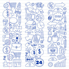 Business and finance online education vector pattern. Start up and innovations