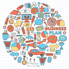 Business and finance online education vector pattern. Start up and innovations