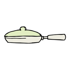 Frying pan hand drawn icon