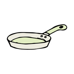 Frying pan hand drawn icon