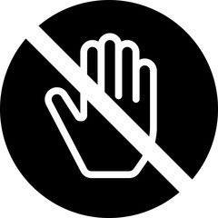 タッチ禁止のピクトグラム （シルエットver.）