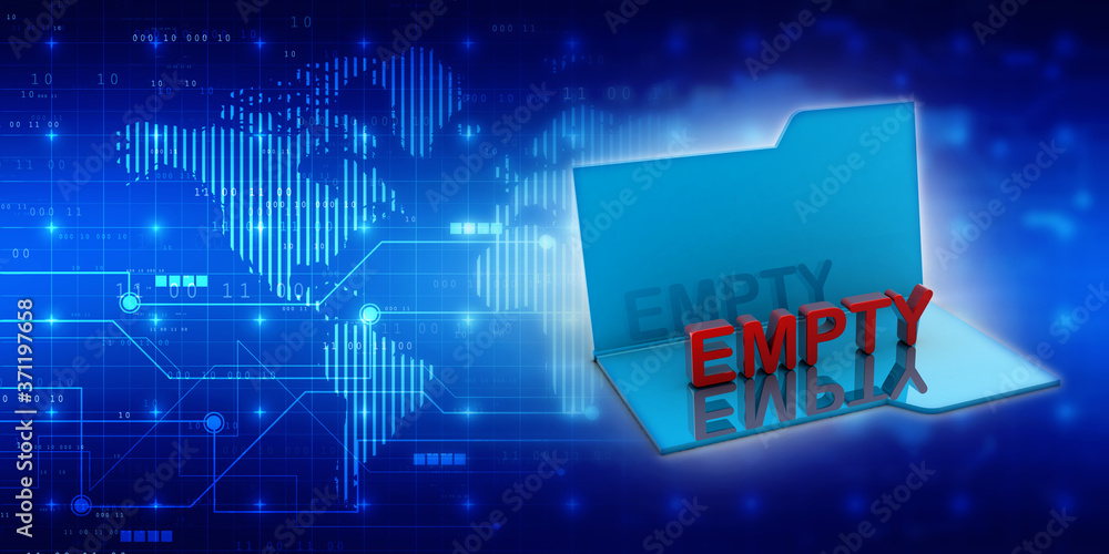 Poster 3d rendering empty folder