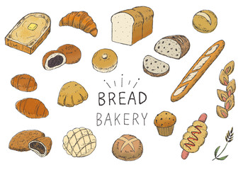 ラフな手描きパンのイラスト