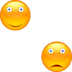 Vector yellow smile. Emotional face icons