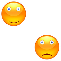 Vector yellow smile. Emotional face icons