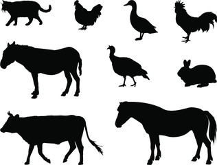 farm animals collection vector