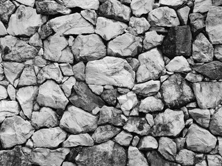 old stone wall background, black and white style