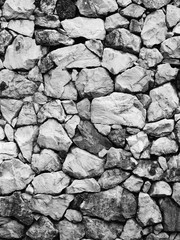 old stone wall background, black and white style