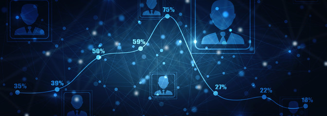 2d illustration Business Network concept
