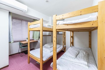 Fototapeta premium Two Bunk bed and mattress in guest house room