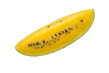 Yellow watermelon isolated.