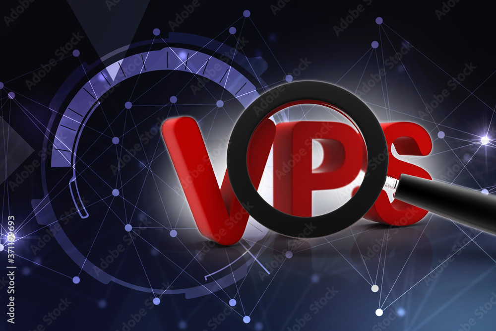 Poster 3d rendering vps searching concept