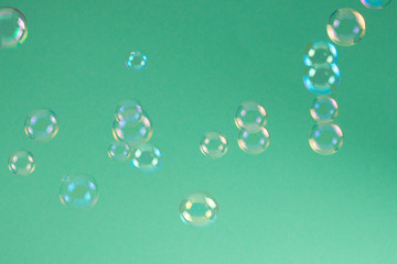 Soap bubbles isolated on a black background