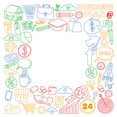 Business and finance online education vector pattern. Start up and innovations