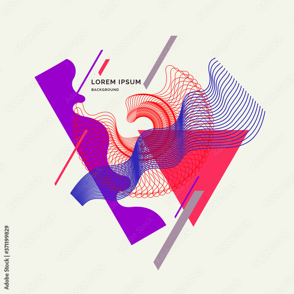 Poster poster with dynamic waves. vector illustration in minimal style. abstract background.