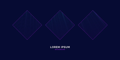 Vector abstract elements with dynamic waves, line and particles.