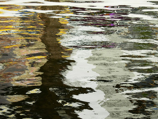 abstract water reflection texture, wave in the canal