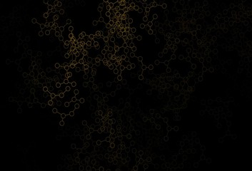 Dark Yellow vector pattern with artificial intelligence network.