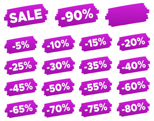Discount Price Tags - Discount Label Set on white Background.