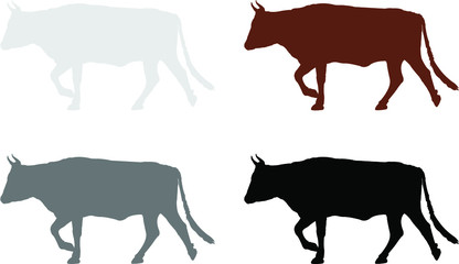 animals set of cow