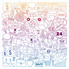 Business and finance online education vector pattern. Start up and innovations