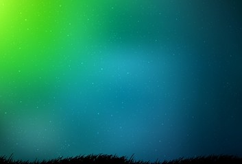 Light Blue, Green vector template with space stars. Glitter abstract illustration with colorful cosmic stars. Pattern for futuristic ad, booklets.