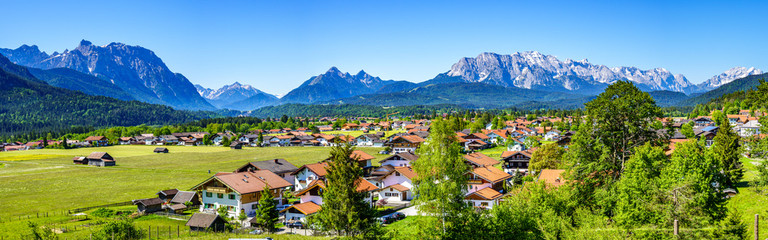 Fototapeta na wymiar view at Wallgau village - Bavaria