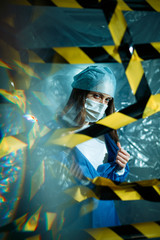 young medic on self isolation corona virus covid-19