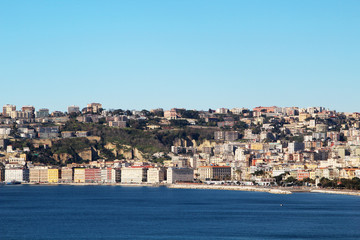 Fototapeta na wymiar View to Naples from Castle Dell'Ovo, Italy