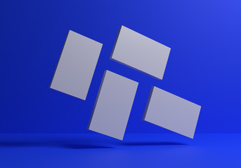 Fototapeta premium Floating Business Card Mockup. 3D Rendering