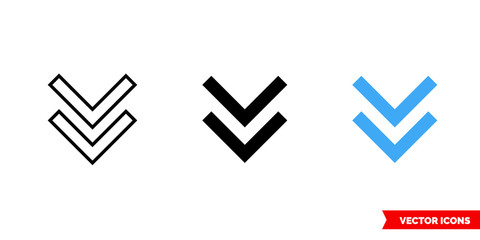 Scroll icon of 3 types color, black and white, outline. Isolated vector sign symbol.