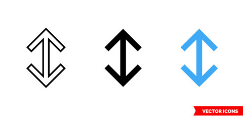 Scroll icon of 3 types color, black and white, outline. Isolated vector sign symbol.