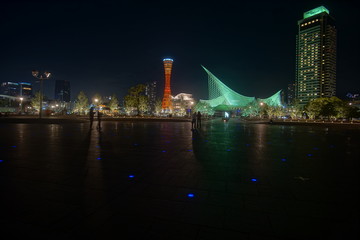 Night View of City of Kobe and port tower