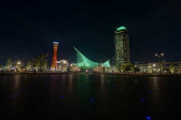Night View of City of Kobe and port tower