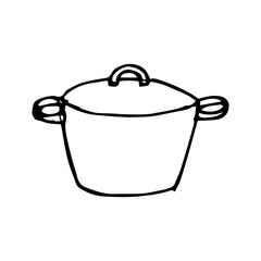 Pan hand drawn icon vector