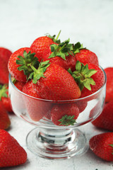 A bowl with ripe bright strawberry	