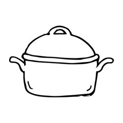 Pan hand drawn icon vector