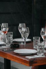 Sparkling rose Glass of wine for summer tasting.