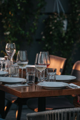 Sparkling rose Glass of wine for summer tasting.