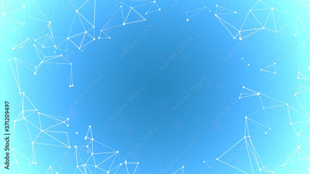 Aufkleber plexus background. blue polygon vector backdrop. dots connected with lines. futuristic technology pa