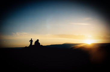 Fototapeta premium amazing sunset in atacama desert