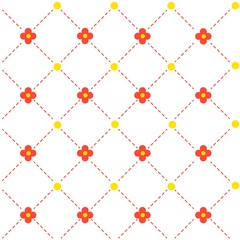 小花柄　キルト風テクスチャ