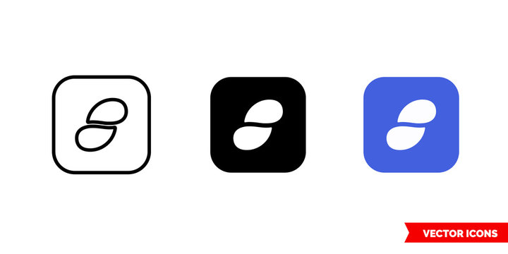 Status coin icon of 3 types color, black and white, outline. Isolated vector sign symbol.
