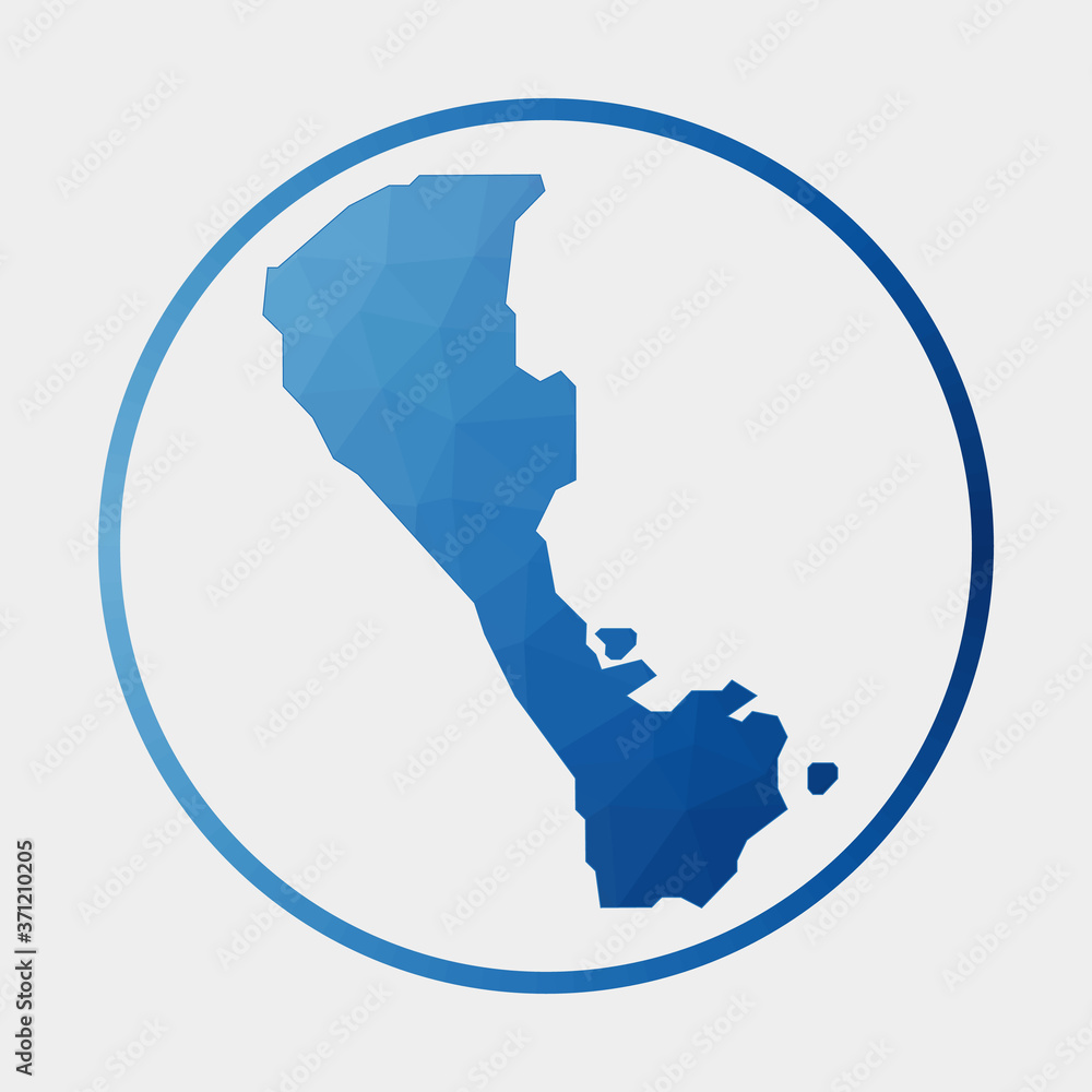 Poster boracay icon. polygonal map of the island in gradient ring. round low poly boracay sign. vector illu