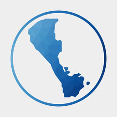 Fototapeta premium Boracay icon. Polygonal map of the island in gradient ring. Round low poly Boracay sign. Vector illustration.