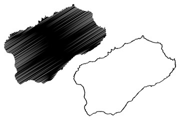Santo Antao island (Republic of Cabo Verde, concelhos, Cape Verde, island, archipelago) map vector illustration, scribble sketch Santo Antao map