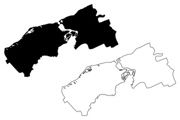 Ciudad Guayana City (Bolivarian Republic of Venezuela, Bolivar State) map vector illustration, scribble sketch City of San Felix and Puerto Ordaz map