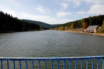 Talsperre, Luetsche-Talsperre, Frankenhain, Thuringen, Deutschland, Europa