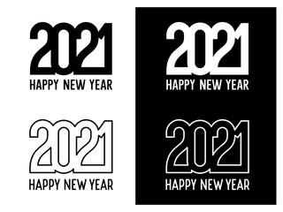 2021 Happy New Year abstract greeting card. Vector illustration.