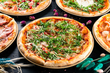 Italian pizza with arugula